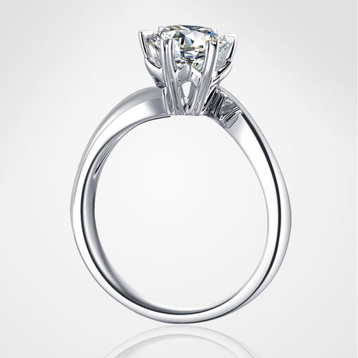 AVHE platinum diamond ring for women artificially cultivated diamond D color VVS twisted arm snowflake wedding gift for lover Chinese Valentine's Day 18K gold diamond ring-1 carat D color VVS