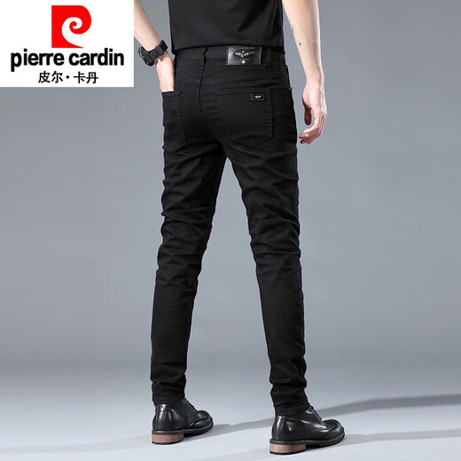 Pier Cardin Father's Day Gift Hong Kong Light Gray Jeans Men's Summer Thin Men's Slim Feet Pants Fashion and Versatile Black Gray 1048 29