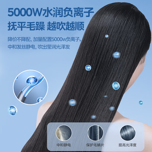 Midea 50 million negative ion hair dryer, student hair dryer, foldable portable hair dryer FZ105 800W, available in dormitories, national subsidies for home appliances, holiday/birthday gifts