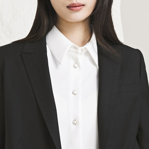 Youngor (YOUNGOR) suit jacket for women, one-button wool blended suit for women, heroic appearance, showing off taste, same style as the mall, black L 170/92A