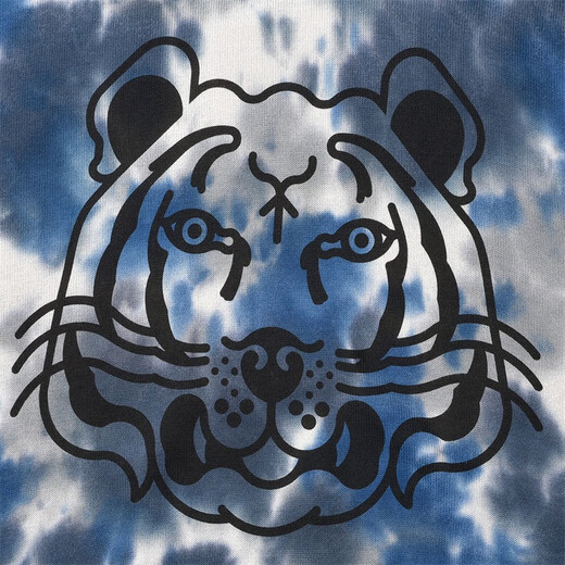Kenzo Takada (Kenzo) Bloc de couleur gris bleu féminin Tie Tie Dye Coton Tiger Head Pullover FC5 2PU693 3TE 62 M Cadeau pour filles