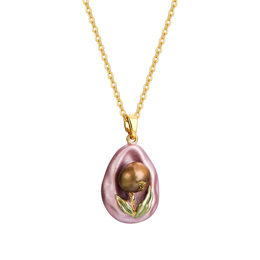 Liangxue 2025 new Chinese style high-end Monet garden oil painting style pendant necklace light luxury simple women's pearl clavicle chain N6018