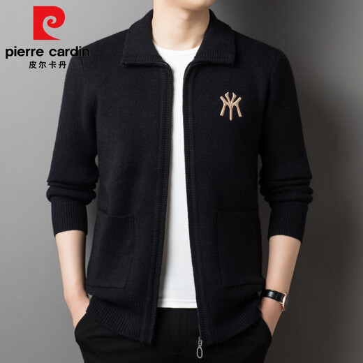 Pier Cardin High-End-Herbst und Winter neuer Strickjacke verdickte warme bestickte Pulloverjacke Strickjacke Strickjagd Herrenfaden Camel 175