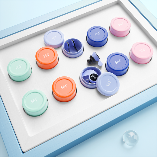 361 Swimming Earplugs Waterproof Swimming Bathing Anti-water Ingress Anti-Choking Children's Diving Nose Clip Artifact Set Earplugs-Haze Blue