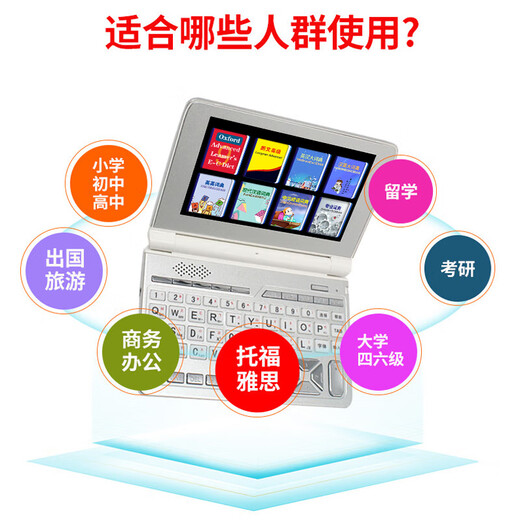 Kuaiyitong student English electronic dictionary learning machine for primary school junior high school students offline back-checking word artifact Longman advanced English-Chinese bilingual dictionary translator without games can be brought to school Space Silver HD screen upgraded version 16G Longman version