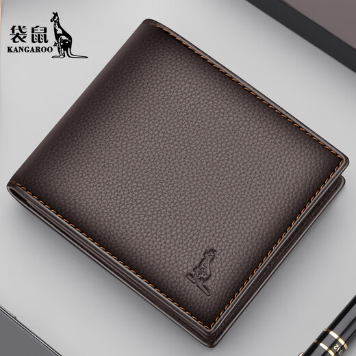 Portefeuille kangourou véritable en cuir masculin épaissis épaissis de la couche supérieure de la couche