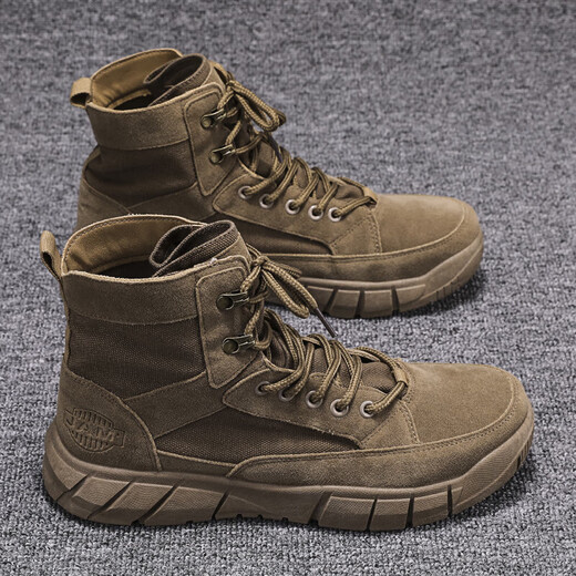 Changxiang Huili Martin Boots Herrenstiefel Sommer High Top Canvas Schuhe Herrenschutz -Schutz Herrenschuhe Arbeitskleidung Britisch -Stil Retro Desert Short Brown 41
