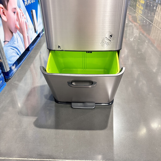 Huilide Customized Opening Customer Purchase Double Layer Kitchen Trash Can Induction Classification Household Stainless Steel Wet and Wet Large Capacity Footsteps 3519L