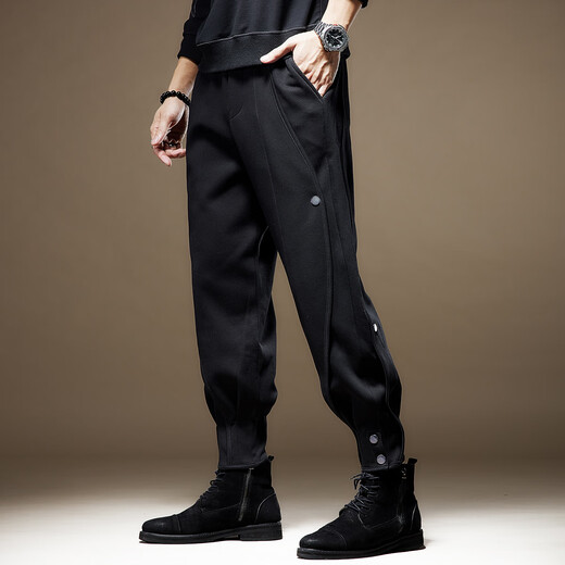 Soul-Yuan American functional casual pants for men's spring and autumn sports hoodies trendy spliced ​​harem pants with Martin boots White [regular] 2XL [180-200Jin [Jin equals 0.5 kg]] loose version