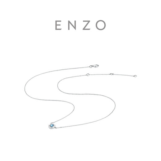 Chow Tai Fook ENZO Donut Geometric Round 18K Gold Clavicle Chain Topaz Necklace Women's New Gift EZV8997 37.5cm