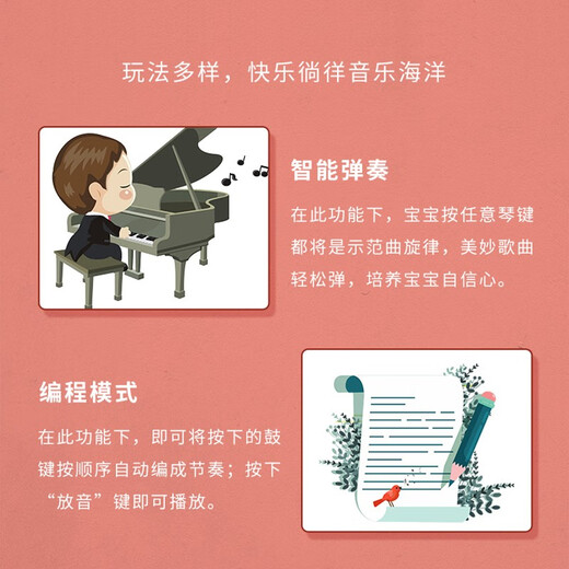 BAOLI children's piano toy baby music enlightenment early education beginner 3-6 years old electronic piano girl birthday gift