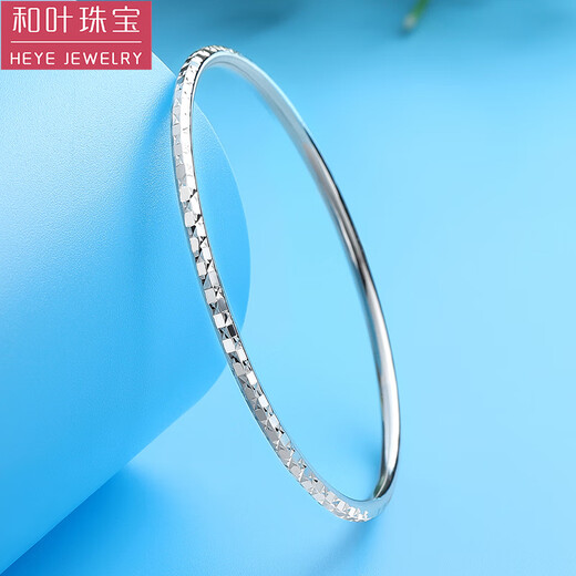 Heye Jewelry Sparkling Pt950 Diamond Pattern Platinum Round Bracelet Platinum Bracelet Solid Women's Line Bracelet 7.35g No. 55 Width 2.5mm Solid Round