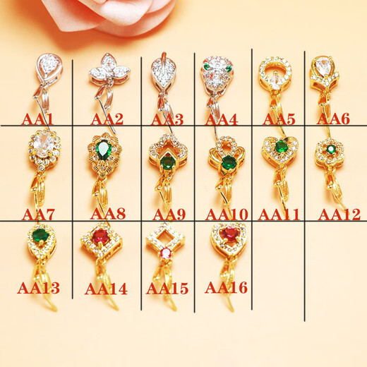 Fat Donglai same style 18k gold jade buckle Au750 pendant buckle Jade Jade Buddha 18K gold rose gold platinum no No. 10 single needle pendant buckle