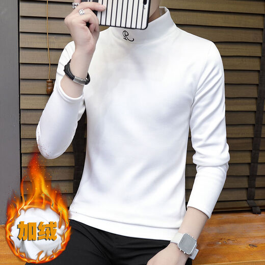Zhang Fanyu Camiseta de manga larga para hombres Autumn and Winter Swinter Swinter's Winter Bindo de invierno más terciopelo Camisa de base de hombres engrosada de hombres modernos 6623 Pequeño M /85-100Jin [Jin equivale a 0.5 kg]