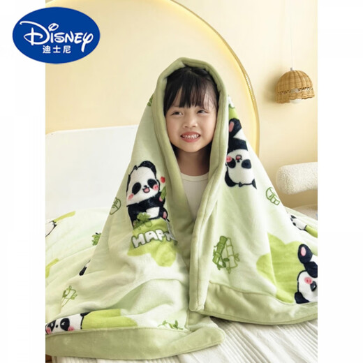 Disney Cute Panda Blanket Type A Milk Velvet Newborn Baby Blanket Children's Small Blanket Cover Autumn and Winter Double Layer Thickened Panda Zaizai Soft Milk Velvet 100*120cm Infant and Child Style