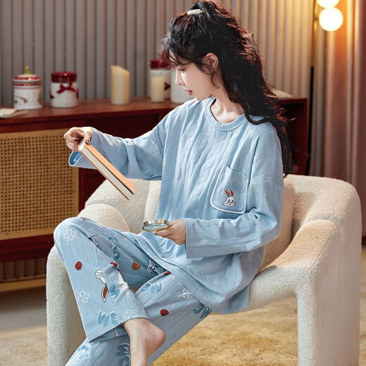Pajama de gran tamaño Zisong para mujeres 240jin [Jin equivale a 0,5 kg] Set de pijamas de manga larga de algodón de gran tamaño de gran tamaño de gran tamaño para mujeres de manga larga de longitud larga para mujeres 9207 Algodón de alta calidad M 80-100Jin [Jin equivale a 0,5 kg] de algodón puro] puro de algodón puro] puro de algodón puro]