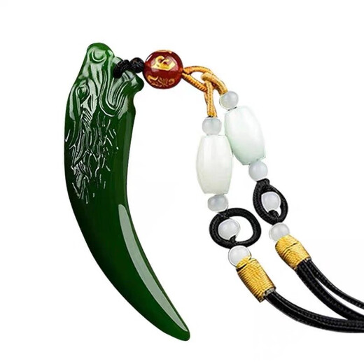 Farcoko brand Hetian jade wolf tooth pendant necklace for men, trendy, simple and fashionable, gift for boyfriend, gift for husband, white jade style