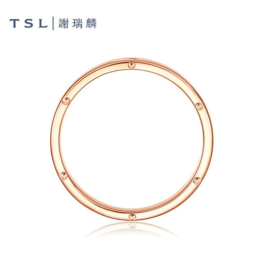 Xie Ruilin (TSL) 18K gold ring geometric buckle plain ring rose gold colored gold ring for women AH185 No. 13 ring