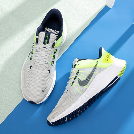Nike Herrenschuhe 2025 Sommer Neue Sportschuhe Quest 5 Flying Line Sports Schuhe atmungsaktives lässiges Polsterungsschuh DA1105-003 Grau Fluoreszenzgelb 40.5