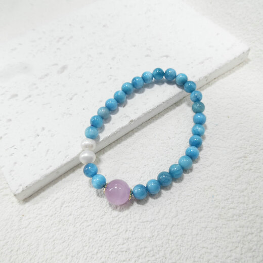 Baozha natural stone bracelet beeswax emerald lapis lazuli southern red tanzanite agarwood aquamarine turquoise original design 6421 lake blue