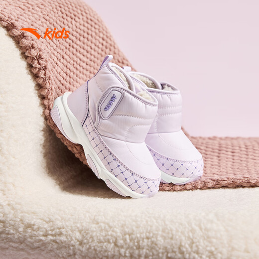 ANTA children's boys and girls infant cotton shoes warm boots to keep out the cold infants and toddlers plus velvet high-top cotton shoes A22440057