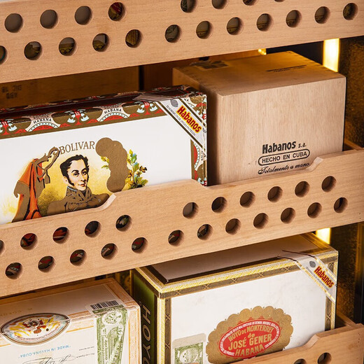 Baikelen Cigar Cabinet Double Door Constant Temperature and Humidity Tobacco and Wine Cabinet Tea Cabinet Beverage Cabinet Refrigerator Air-cooled Frost-free Household Commercial Large Capacity Zero Embedded Spanish Cedar Wood WIFI Ammonia Removal 2 Meters丨Three Temperature Zones丨Red Wine+Ice Bar+Cigar丨Thick Style