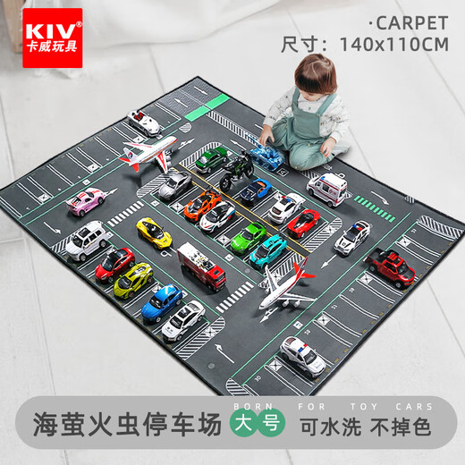 卡儿童停车场地垫汽车玩具车交通地毯垫子宝宝爬行玩具垫可折叠【主 日式露天停车场