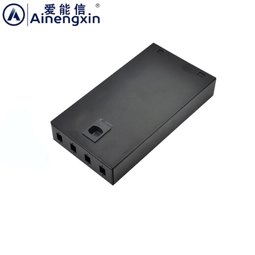 Aininxin 4-port fiber terminal box empty box SC full-fit 4-port SC fiber terminal box LC full-fit fiber continuous box tail fiber welding box snap design thickened shell open with one button 4-port empty box [Applicable to ST/FC]