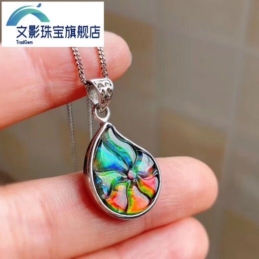 Wenying Canada ammolite stone snail pendant