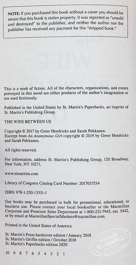 我们之间的妻子 The Wife Between Us 英文原版 Greer Hendricks  Sarah Pekkanen 奇幻惊悚小说