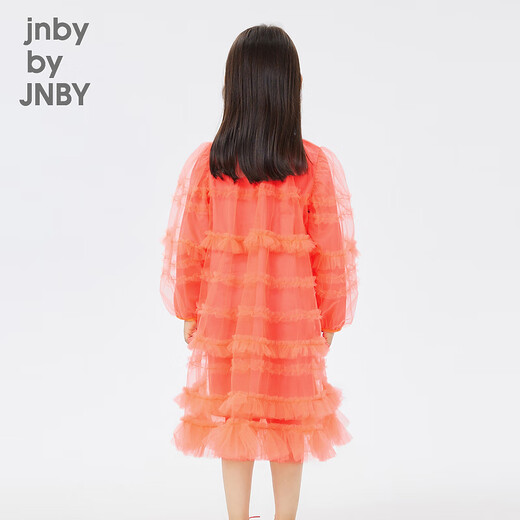 jnby by JNBY[多层木耳边]江南布衣童装春装连衣裙网纱拼接公主风1N1G13460 679荧光粉 110 cm