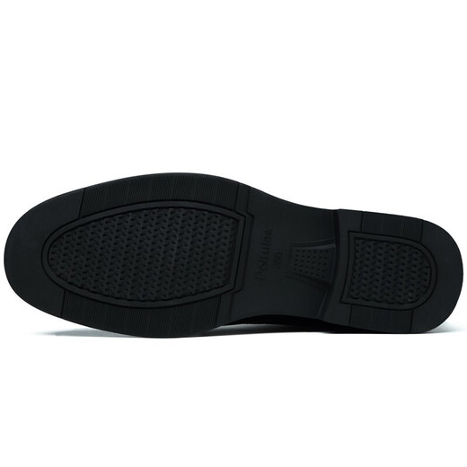 Portures leather shoes men's British slip-on business casual shoes lightweight soft sole Loaf formal shoes men 9526 black 39