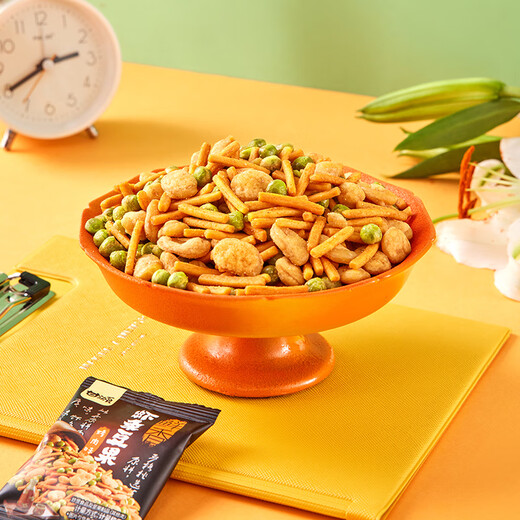 甘源烤肉味虾条豆果500g虾条蚕豆青豆坚果炒货膨化食品儿童休闲零食