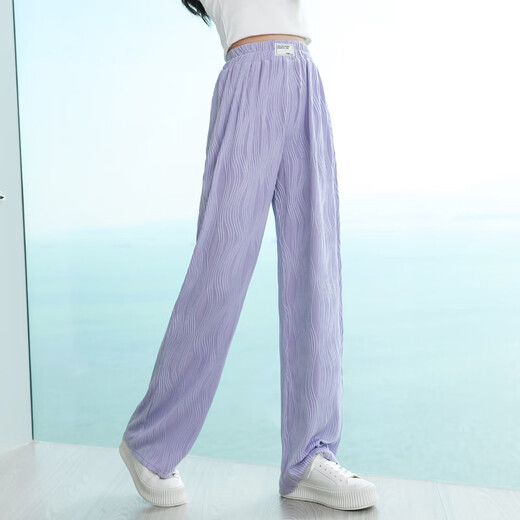 小猪彼特女童夏装套装儿童夏季洋气炸街童装中大童女孩休闲阔腿裤时髦运动 15009紫色9922白色 150 cm