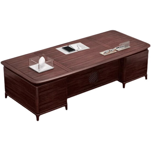 Kong Qiu Mingge ebony solid wood boss desk new Chinese style CEO office desk and chair combination furniture executive desk 2.0m boss desk