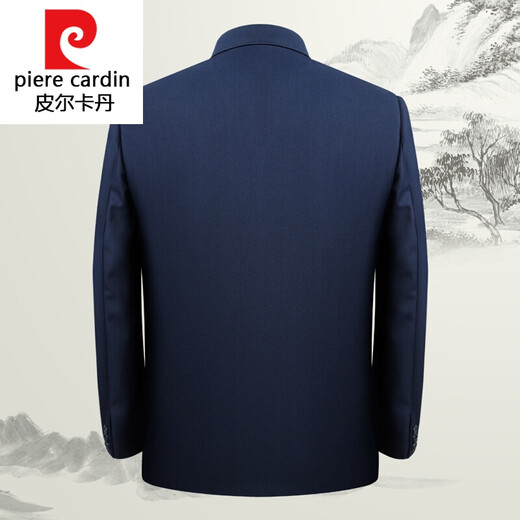 Pierre Cardin Chinese tunic suit for middle-aged and elderly men, elderly suit, loose Chinese tunic suit, autumn and winter knitted navy M 170/72