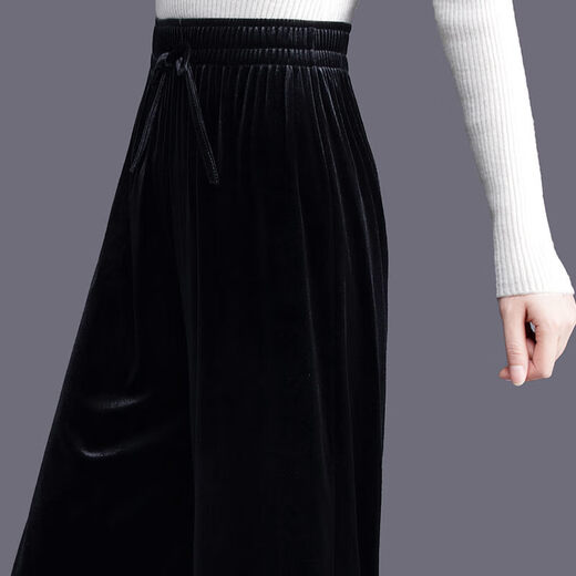 Silk Cypress House 2025 autumn new style women's gold velvet pants wide-leg pants loose fashionable casual pants women's pants
