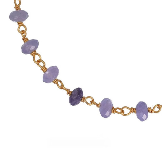 DL 1998 Fat Donglai same style tanzanite bracelet four leaf clover and emerald 925 silver gold plated high color retention micron gold plated tanzanite one size fits all