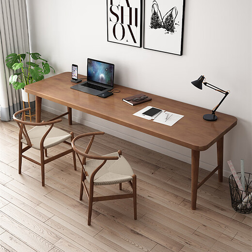 Youpin Elements (YPYS) Solid Wood Computer Desk Desktop Double Desk Home Bedroom Writing Study Desk Study Living Room Office Long Table Undrawn Desk 120*60*75 Desktop Thickness 5cm