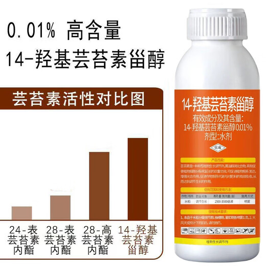 0.01% 14 HydroxyBrassinosterol Pantilolactone Plant Growth Regulator Crop Foliar Fertilizer Pesticide 14 HydroxyBrassinosterol 500g (1 bottle)