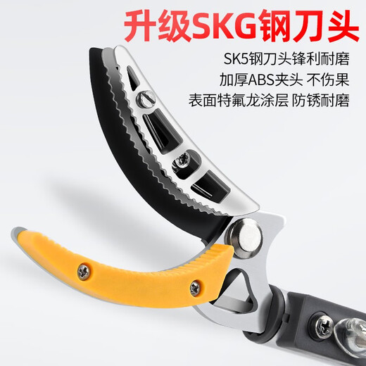 Meike (MYTEC) fruit-picking high-branch shears, longan, bayberry, winter jujube, lychee, cherry, betel nut, high-altitude pruning, fruit tree pruning, high-branch saw, fruit-picking artifact, extended labor-saving scissors, 2 sections 1.8-3 meters retractable + saw blade