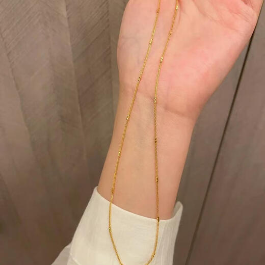 Zhongchi gold necklace, versatile O-shaped Chopard snake bone chain, clavicle chain, imitation gold color Valentine's Day birthday gift for girlfriend, gold Chopard bamboo chain, gold 0.2 5D