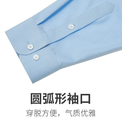 帝宾泽大码长袖衬衫男加肥加大宽松白色DP免烫抗皱易打理纯棉高端白衬衣