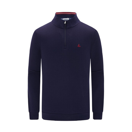 Navigare Italian dinghy men's long-sleeved POLO shirt spring and autumn half turtleneck bottoming shirt Modal stretch long T-shirt Navy L/50