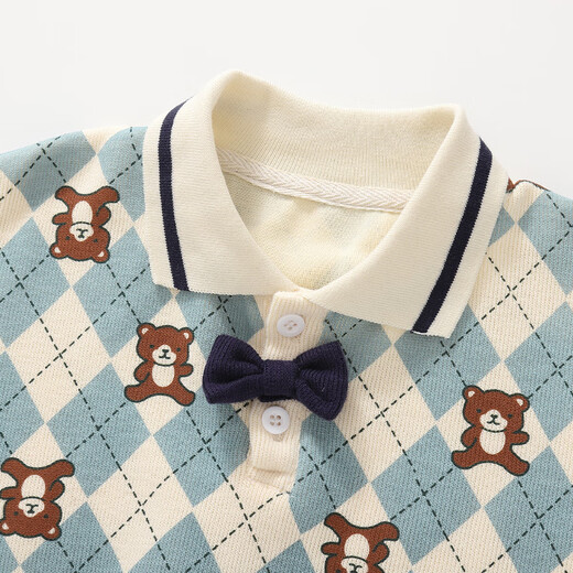 赢一贝（Yingyibei）宝宝套装春秋新款儿童上衣裤子春季洋气男童春装帅气小童潮两件套   蓝色 90