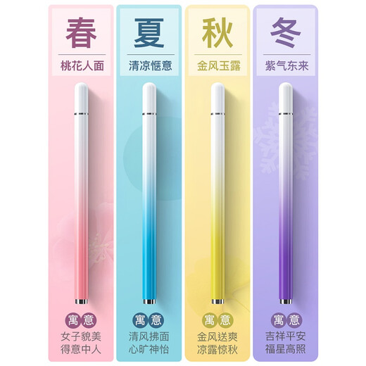 冉阅 ipad电容笔触屏平板触控通用手机触摸手写屏点击屏幕触碰苹果写字被动式点触华为画笔签字触控笔 桃花粉【配送备用笔头】