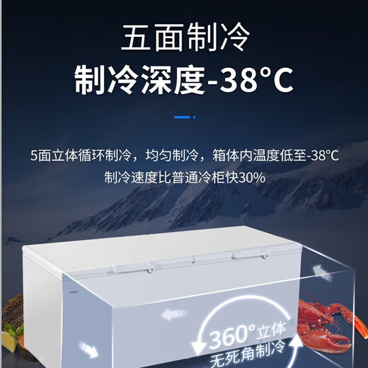 Haier Gefrierschrank Haushalt Gewerblicher Kühlschrank großer Gefrierschrank, energiesparende Schnellfriergeräte Store State Subvention 15% BC/BD-719HEZ [minus 38 Grad] 719L
