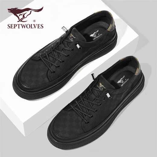Seven Wolf Herrenschuhe Sommer-Leinwandschuhe Herrenschuhe Männer vielseitige Brettschuhe Herren einbeinige Pedal W8133490429 Black 40