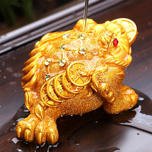 HEACOOA Color Changing Golden Toad Tea Pet Decoration High-end Gift Box Optional Tea Ceremony Tea Table Tea Set Lucky Golden Tea Pet Safe Packaging Medium Golden Toad