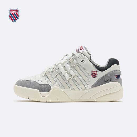 盖世威（K·SWISS）板鞋男女春季新款透气休闲情侣款满贯鞋9275 114温布尔登白/豆腐白/野鸽灰 38